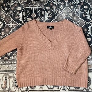 Cropped v-neck sweater
